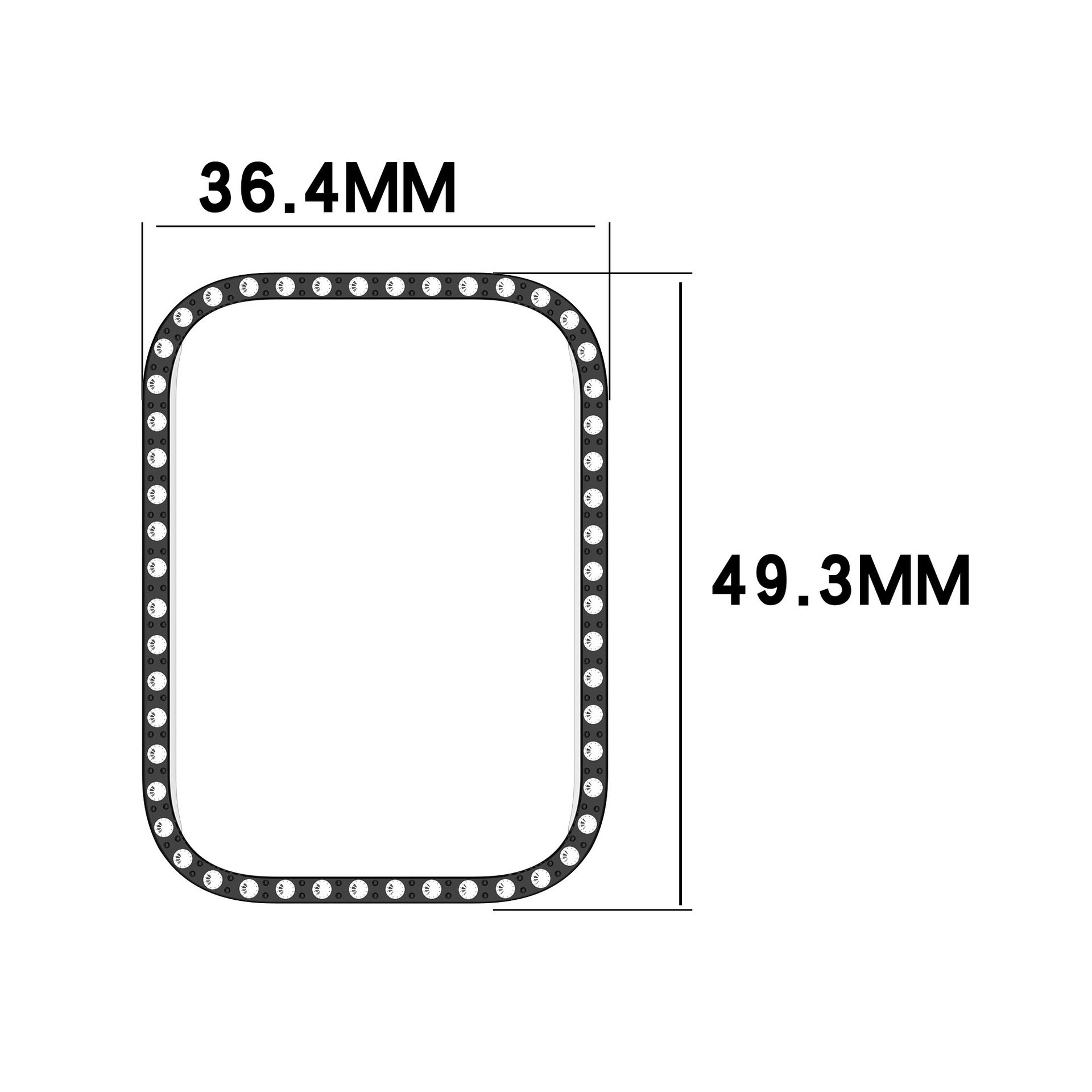 Suitable for Xiaomi Band 10 protective case xiao Mi 8/9 Watch 8/9 Pro protective case PC single diamond skeleton watch Specification drawing