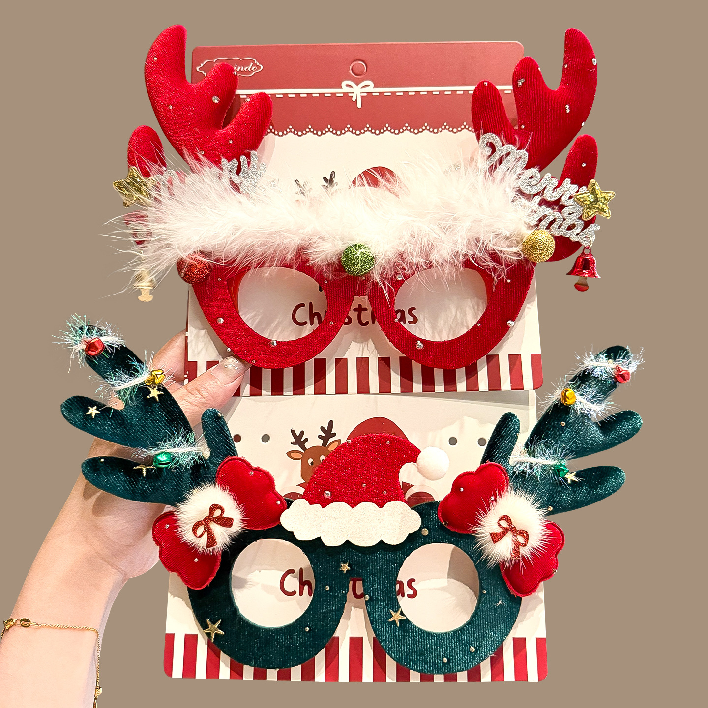 Decoraciones de marcos de gafas de Navidad para niños lindos y extraños regalos 2026 nuevos tocadillos de Santa Claus otoño invierno mujeres image 5