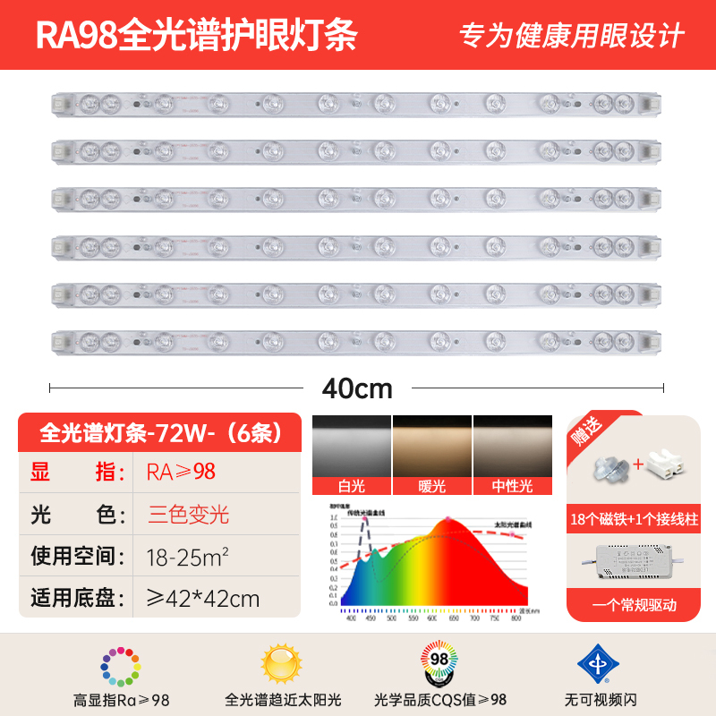 LED シーリングランプストリップロング芯交換用ライトパネルフルスペクトル 3 色調光リビングルームランプビーズパッチ|undefined
