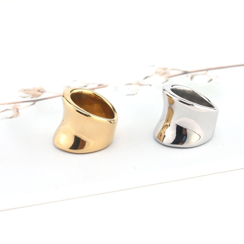 Women's Gender Real Gold Plated Geometric 304 Stainless Steel Lady Waterproof Non Tarnish Rings