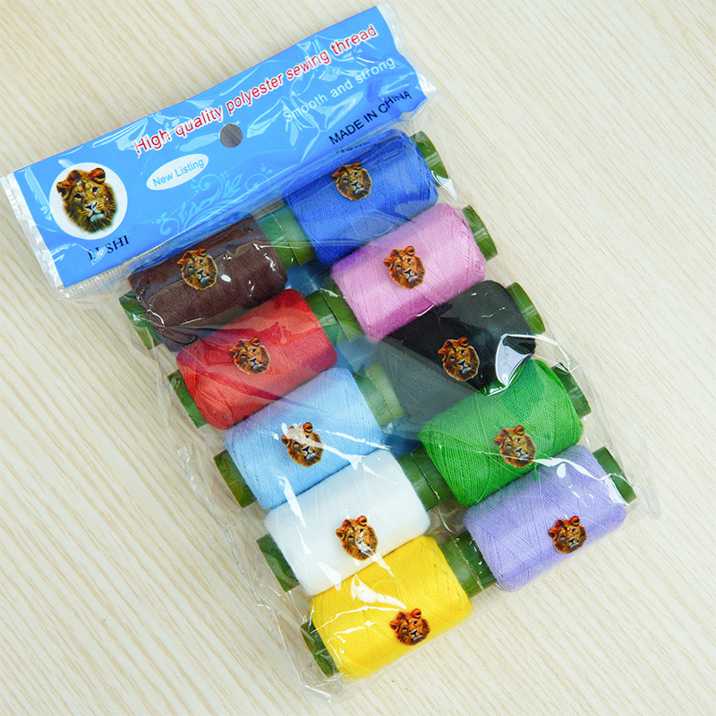 Fabricante spot 302 costura hogar hilo de coser hecho a mano hilo de engranajes hilo de poliéster cosido a mano hilo de color blanco y negro al por mayor