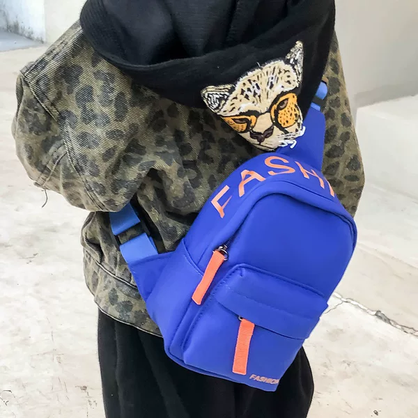 Children's Bag, Girl's Crossbody Bag, Fashionable and Cute Boy's Waist Bag, Mini Shoulder Bag, Trendy Lettered Casual Travel Shoulder Bag