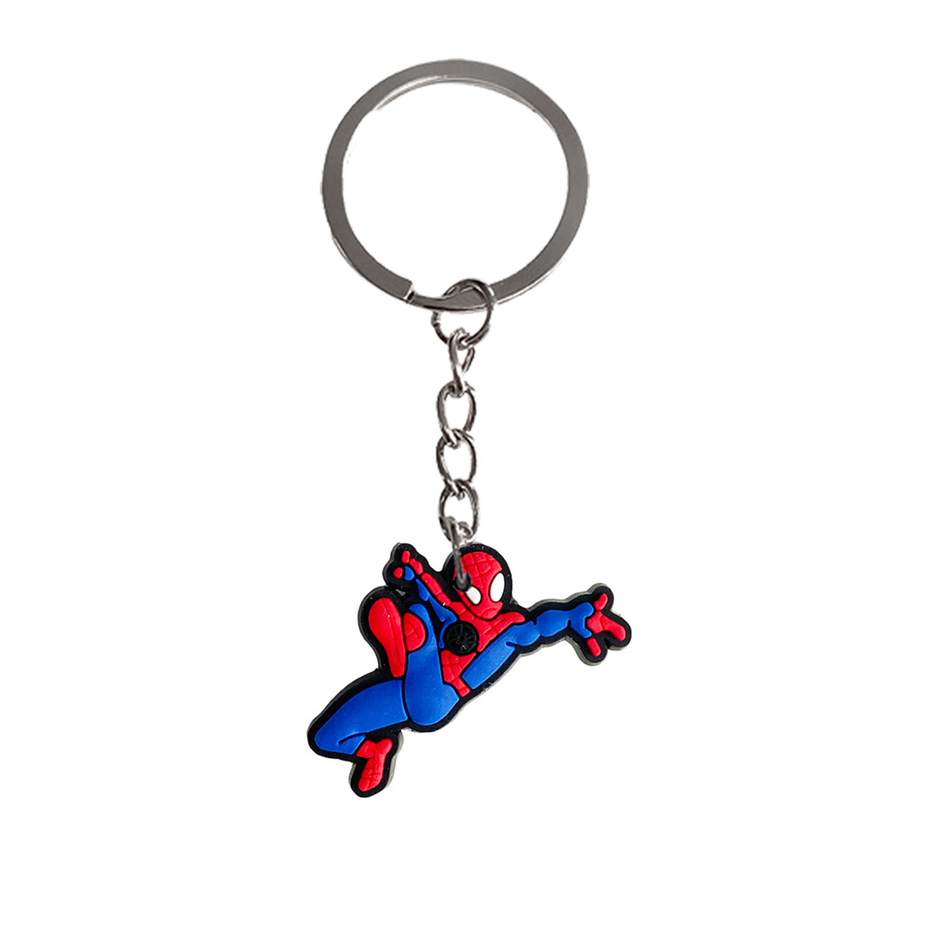 Spider-Man llavero adornos PVC de goma suave llavero accesorios DIY llavero pequeño regalo llavero colgante