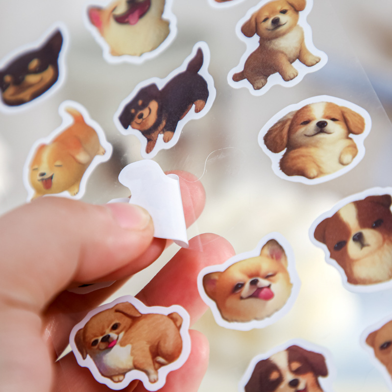 Mr. Paper pegatinas de hoja plana serie de pegatinas de cabeza gorda adorable animal tarjeta de mano material cortado pegatinas de forma especial