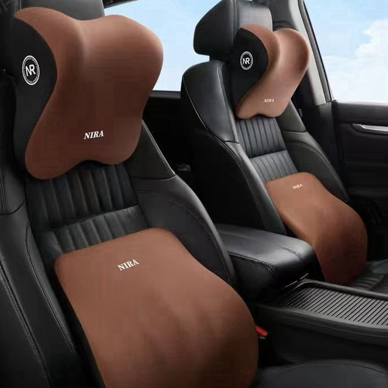 자동차 쿠션 헤드 레스트 자동차 주요 운전 베개 세트 목 자동차 시트 베개 허리 보호 방지