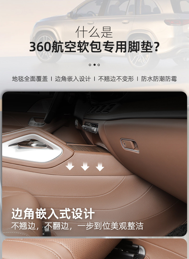 Suitable for Mercedes-Benz CES-class GLSABC vehicles, original car color Nappa leather 360 soft wrap full surround floor mats, custom-made