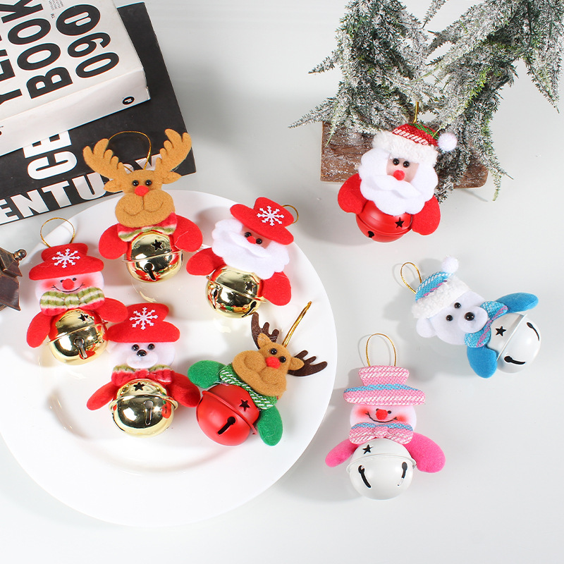 Christmas Tree Ornaments, Bell Pendant, Cartoon Snowman Holding a Bell, Christmas Bell Decoration, Wholesale Christmas Accessories