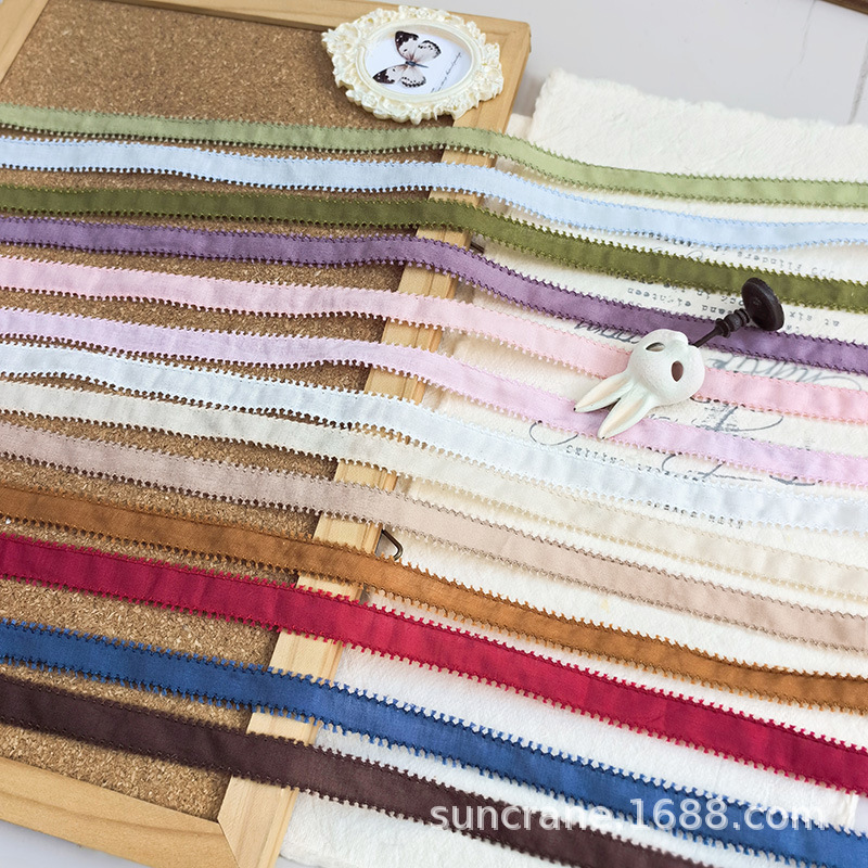 1cm wide 60 high-count cotton silk edge eyelash edge doll skirt Lolita bow clothing hair accessories 1cm wide 60 high-count cotton silk edge eyelash edge doll skirt Lolita bow clothing hair accessories