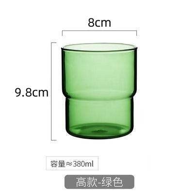 Vaso de vidrio de borosilicato coloreado apto para café o jugo