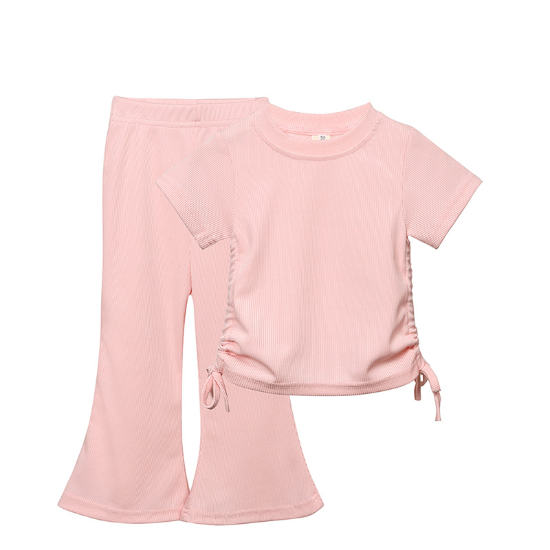 Simple Style Solid Color Polyester Girls Clothing Sets display picture 16