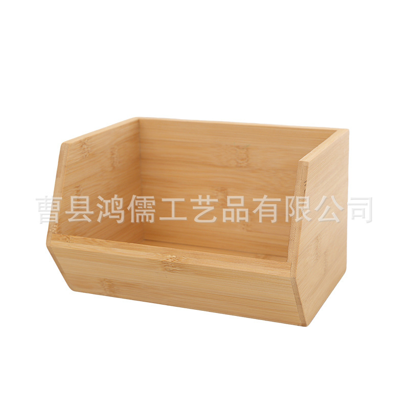 Caja de almacenamiento de madera moderna simple sin cubierta caja de escritorio doméstica caja de acabado de artículos de bambú y madera bocadillos cosméticos caja de madera image 6