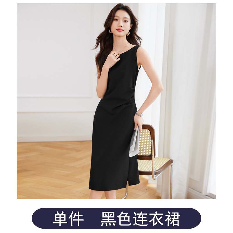 グレーの職業服のスーツのスカートの女性の春秋2025新型の高級感の司会者の作業服のスーツのコート|undefined