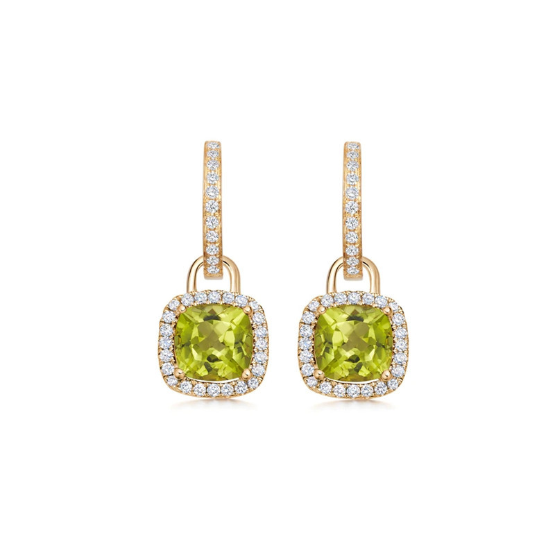 Ins Style Square Sterling Silver Inlay Zircon Drop Earrings 1 Pair display picture 3