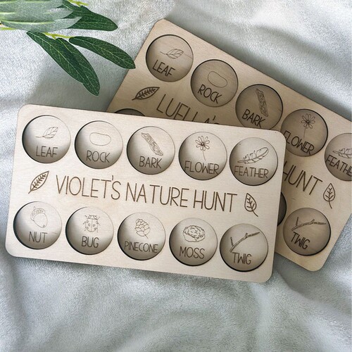 Factory Direct Supply Custom Nature Scavenger Hunt Gift Creative Natural Treasure Hunt Wooden Card