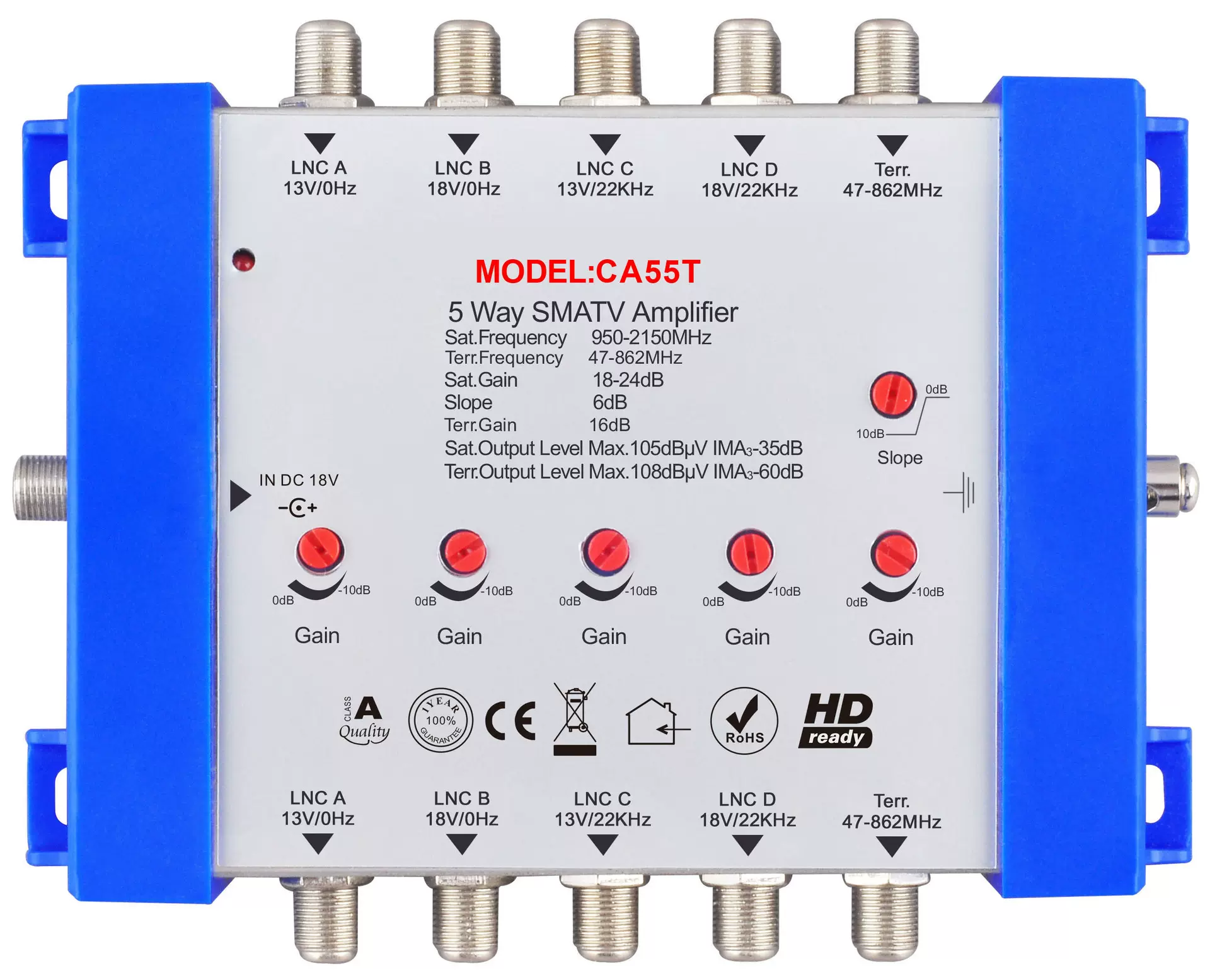 5 WAY SMATV AMPLIFIER 5进电视信号放大器开关CA55T放大器
