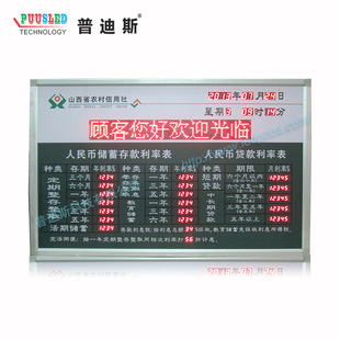 Manufacturers supply bank digital display rural credit cooperatives exchange rate display electronic interest rate screen