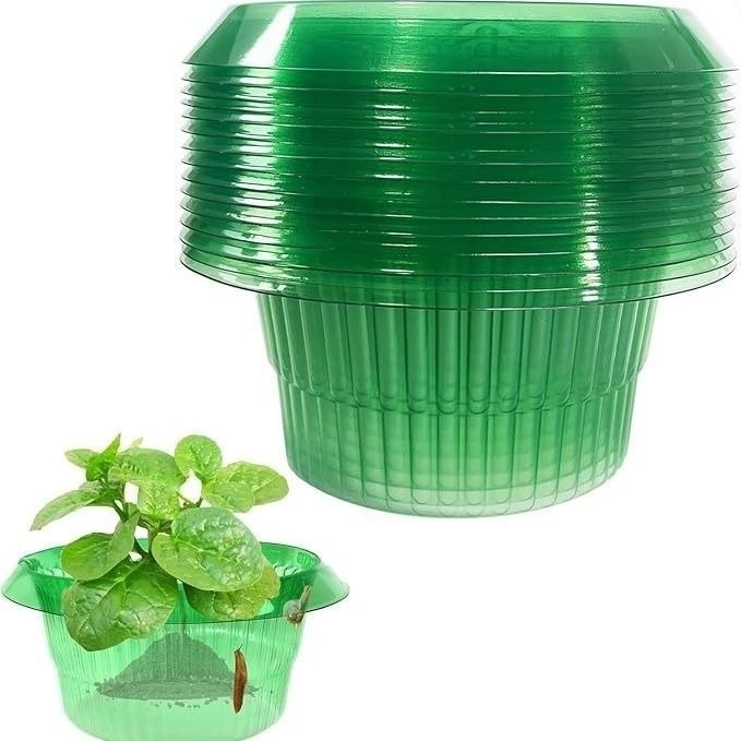 厚みのある野菜保護カバー、カタツムリブロック、丸型害虫防止農業保護、野菜保護用の緑色の透明な植物カバー|undefined