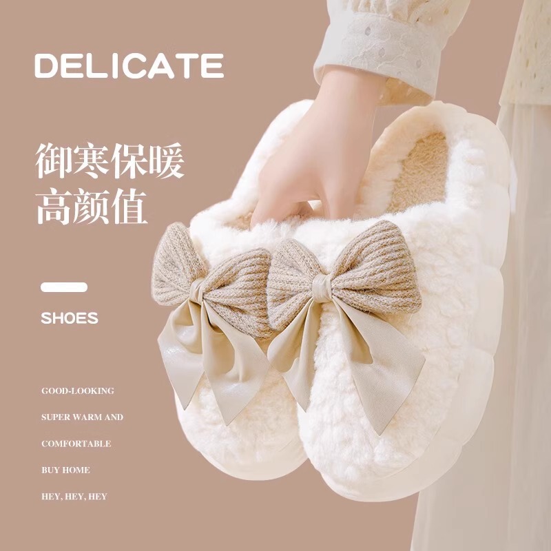 Cotton Slippers Women's Soft Thick Bottom All-match Winter New Indoor Girl Heart Slippers Winter Warm Non-slip Women's Warm Slippers