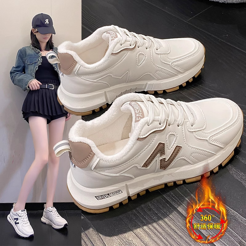 Putian Shoes Winter Fleece-Lined Agan Shoes for Women, Popular Small Size 34 Genuine Leather Waterproof Warm Sneakers, Double Cotton White Shoes Putian Shoes Winter Fleece-Lined Agan Shoes for Women, Popular Small Size 34 Genuine Leather Waterproof Warm Sneakers, Double Cotton White Shoes