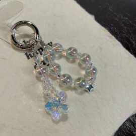 跨境专供极光幻彩人鱼姬泡泡水晶手机链蝴蝶吊坠星星手腕防丢挂绳