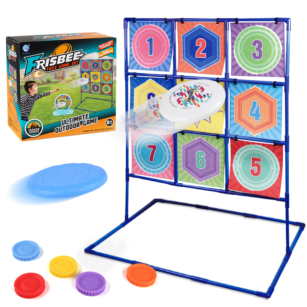 Niños arrojar PE Frisbee juego conjunto interior al aire libre interacción padre-hijo Jiugong grid objetivo digital soporte juguetes