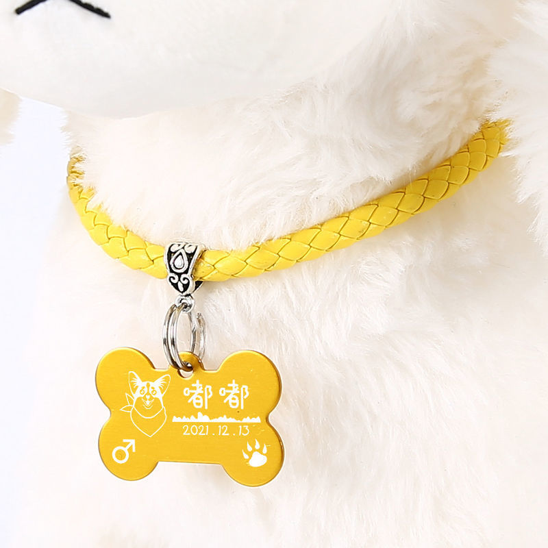 골드 가죽 칼라 [벨 없음]