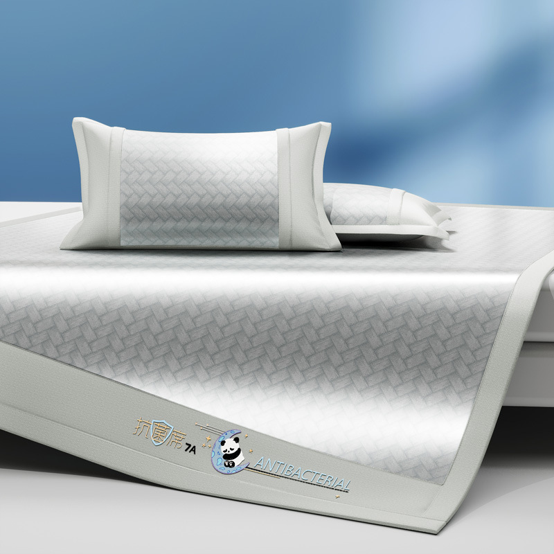 Un juego de sábanas de seda de hielo de clase de tres piezas fresco verano 2025 nueva funda protectora de colchón de verano sábana funda de cama