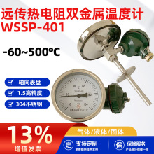 可远传热电阻双金属温度计-60~500℃不锈钢法兰电力厂工业温度表