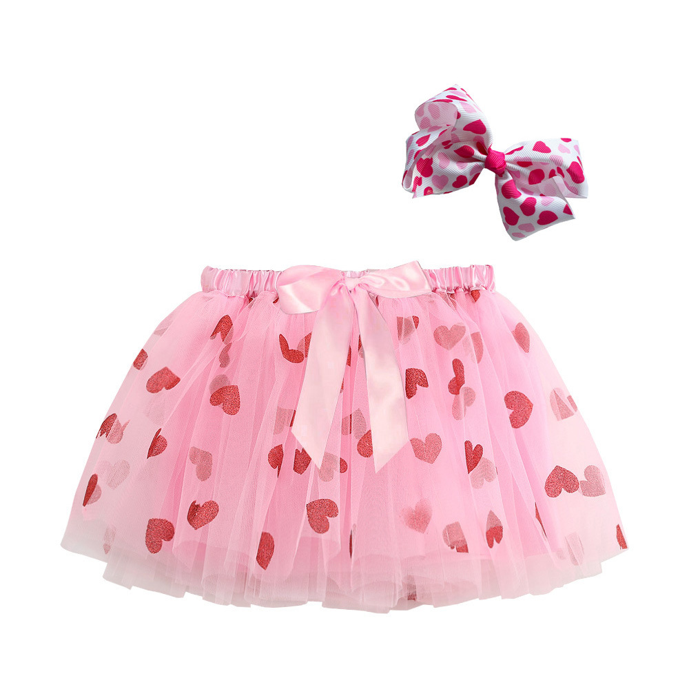 Falda de las nuevas muchachas europeas y americanas con forro y horquilla de arco Xingyue malla Tutu falda pettiskirt ropa para niños