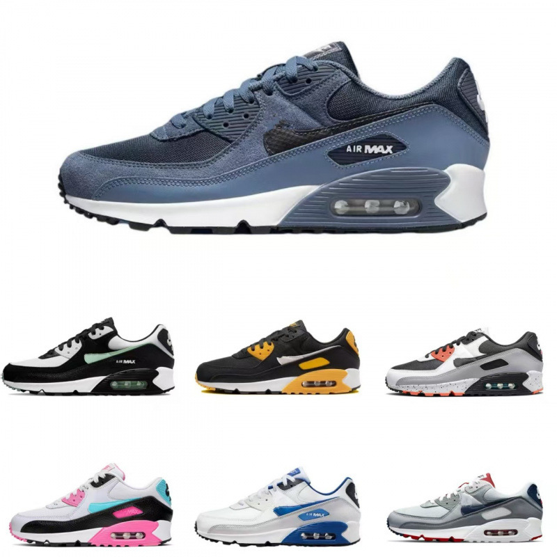 Putian Shoes Air Max90 Two-Layer Retro Air-Cushioned Shoes with Breathable Mesh for Men and Women Casual Sports Running Shoes