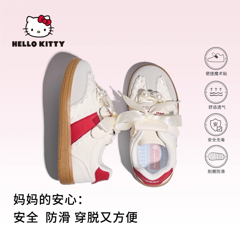 HelloKitty女童板鞋2025春秋新款芭蕾风儿童小白鞋轻便休闲运动鞋|undefined
