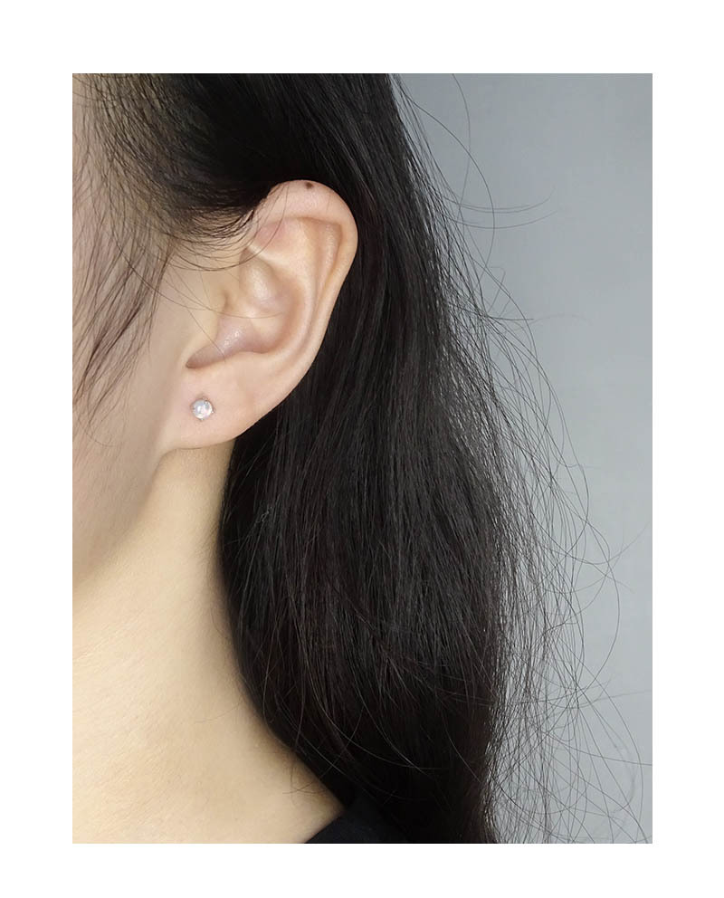 Fashion Geometric Sterling Silver Plating Zircon Ear Studs 1 Pair