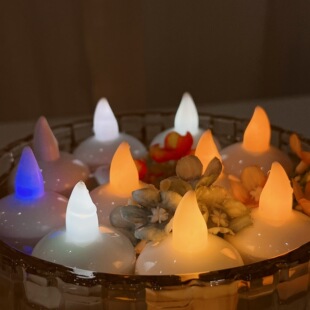 Cross-Border Amazon Floating Candles Waterproof Valentine's Day Birthday Party Decorations Night Light Ornaments Electronic Lights