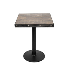 奶茶店工业风桌椅复古酒吧双人咖啡餐桌金属封边瓷砖方桌餐厅桌子