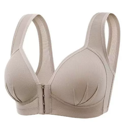 跨境大码背心式文胸 无钢圈薄款聚拢收副乳 中年美背舒适前扣内衣