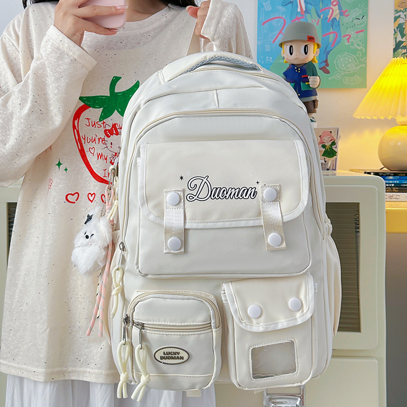 Mochila Escolar para Computadora de Nylon, Transpirable para Escuela