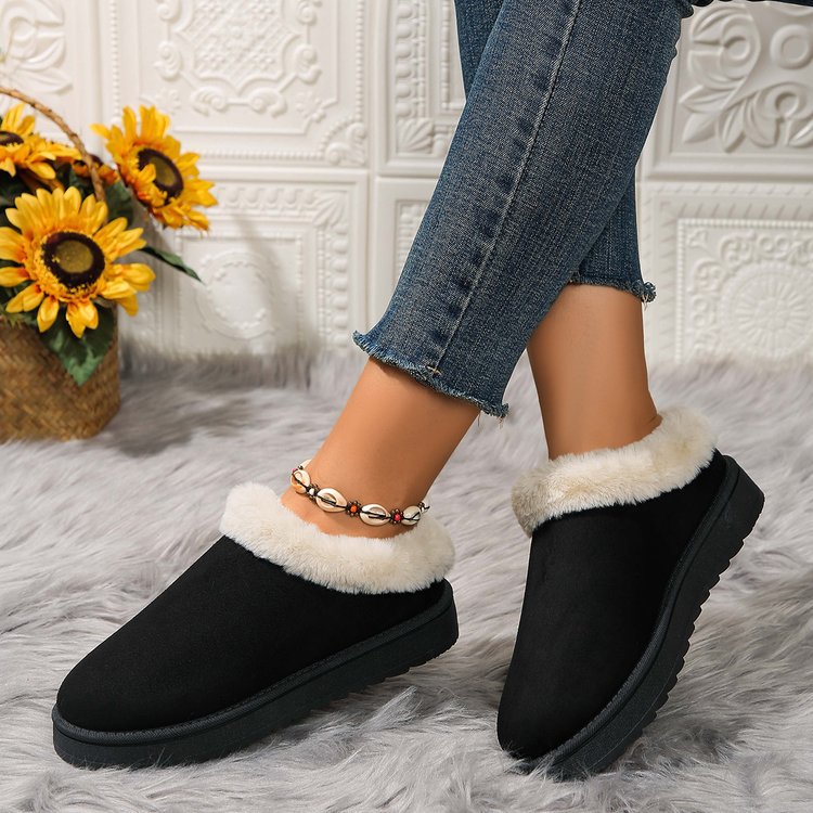 New type of warm snow boots with extra fleece outdoor non-slip home cotton shoes_voghion.com