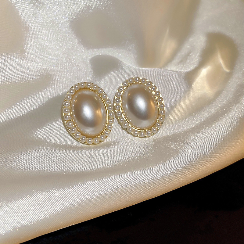 White earrings pearl