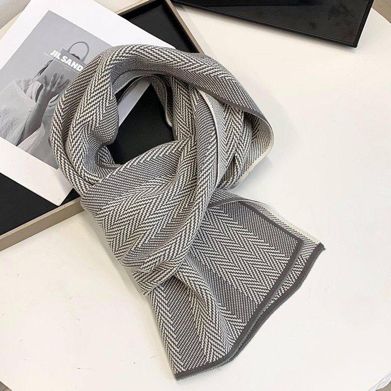 Bufandas para mujeres de alta calidad otoño y invierno nueva moda universal estilo británico europeo y americano ligero de negocios buñuelo de punto calentamiento chal