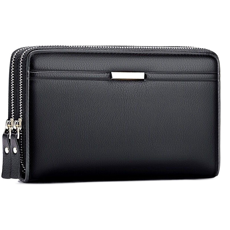 Suministro de comercio exterior Multi-tarjeta de embrague de los hombres cremallera doble embrague de negocios de los hombres de gran capacidad titular de la tarjeta clip de los hombres