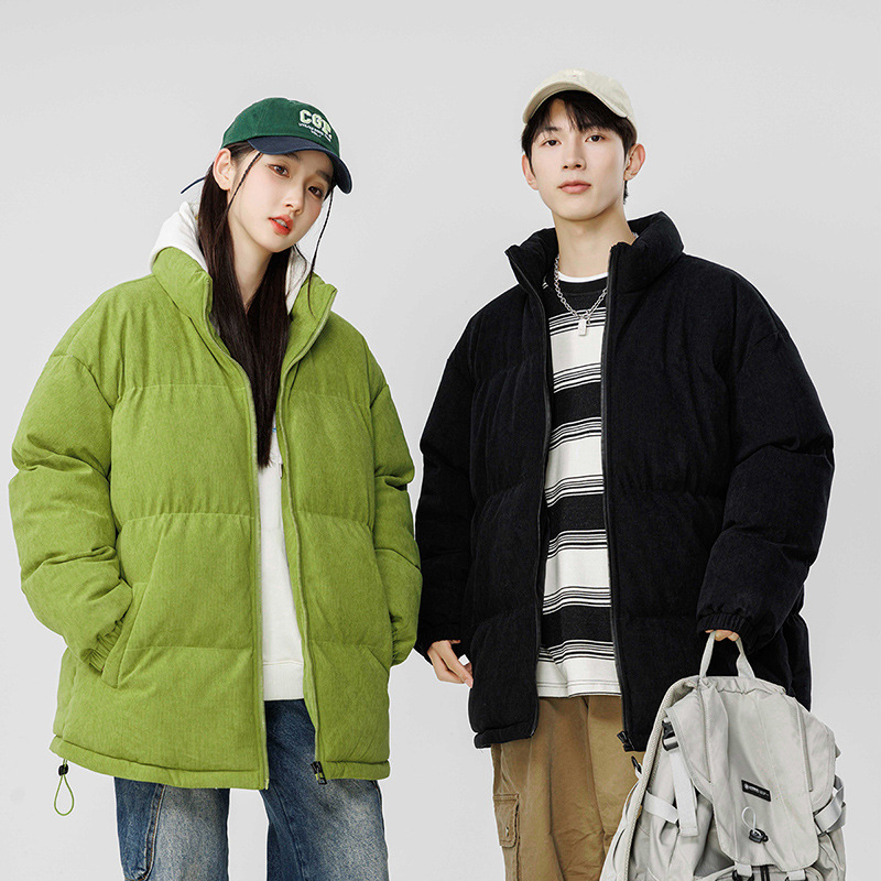 Más rápido 2023 Invierno de moda abrigo de algodón acolchado de los hombres engrosado cálido pana de los hombres jóvenes y de mediana edad abrigo de algodón acolchado de pana