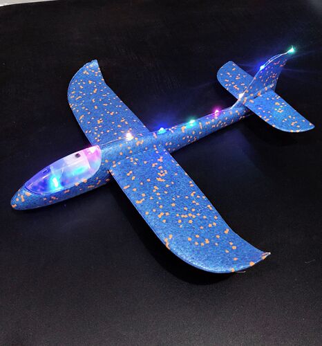 Internet celebrity toys outdoor children's large foam airplane hand-thrown spinner luminous throwing glider assembly model