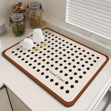 现代简约厨房沥水垫家用硅藻泥防滑垫吧台台面吸水速干干燥餐垫