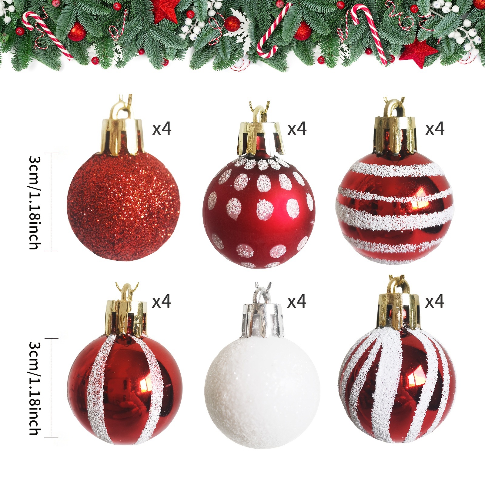 Navidad spot 3cm24 mini bolas de plástico chapeado bola pintada bola de Navidad colgante bola decorativa