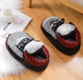 Tiktok mismo estilo parodia zapatos de grasa Coco pareja Zapatillas de algodón volver al futuro casa piso Kang hebilla 1 zapatos de algodón
