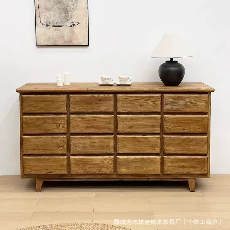 Ретро старый ящик для хранения ящика вяза шкаф для домашнего обихода