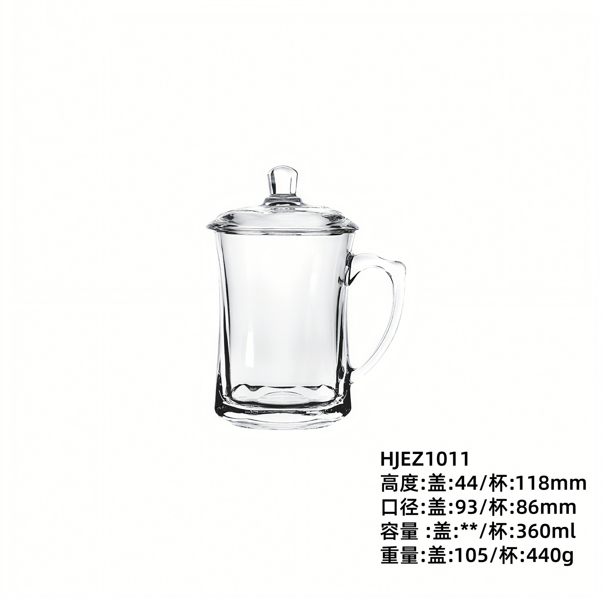 Taza de té de vidrio grueso al por mayor con taza de té cubierta con mango de taza de té de oficina doméstica con taza de agua para beber taza de té