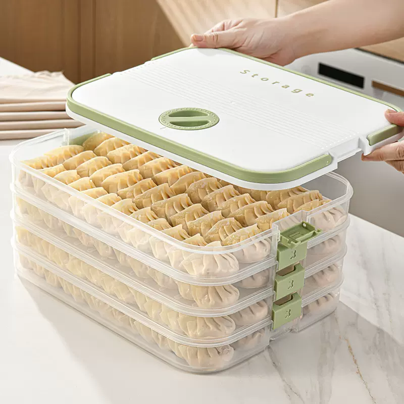 饺子盒食品级厨房冰箱收纳盒馄饨保鲜盒速冻冷冻专用多层饺子盒