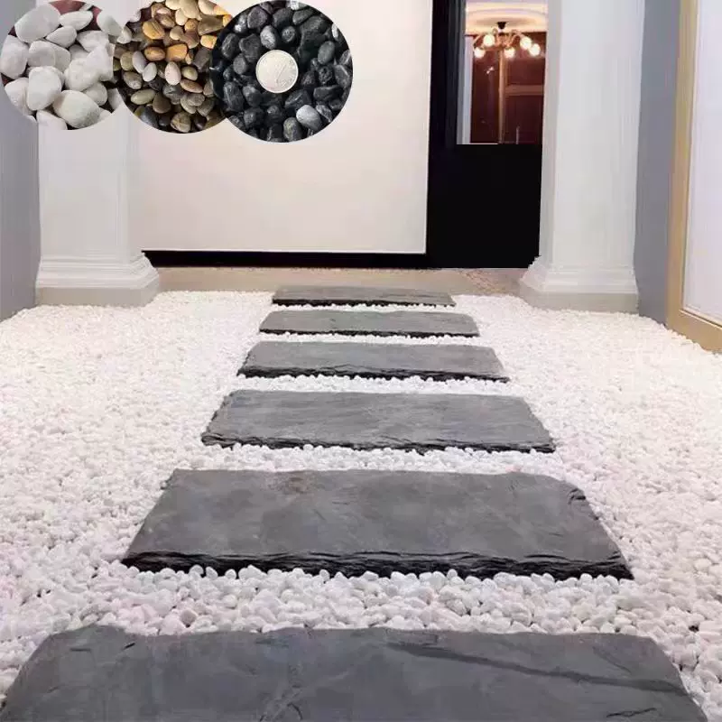 青石板庭院踏步石 花园铺路石草坪院子 天然汀步石室外地板 日式