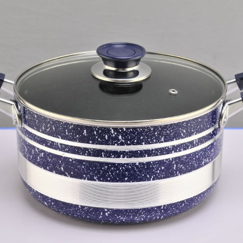 10 piezas de aluminio color sopa olla antiadherente wok leche olla profunda pan con tapa de vidrio transparente con mango